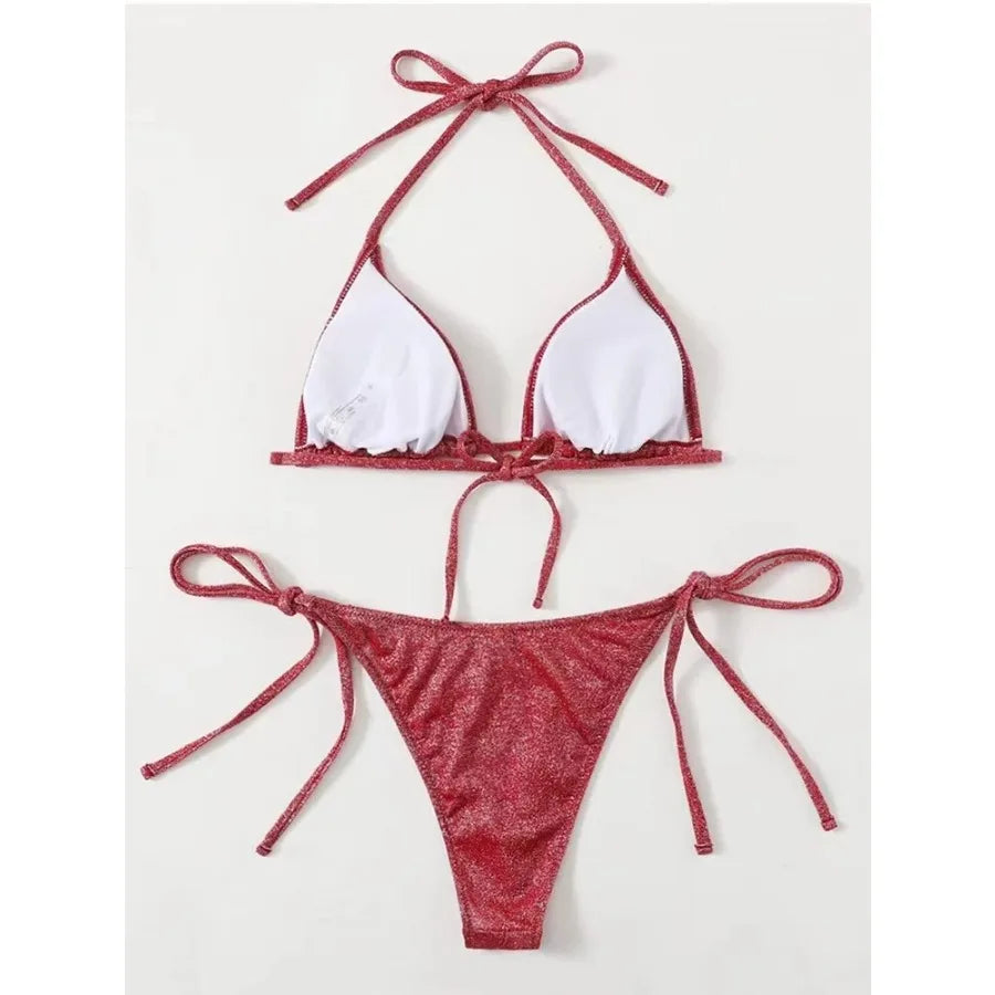 2-teiliges Glanz-Bikini-Set