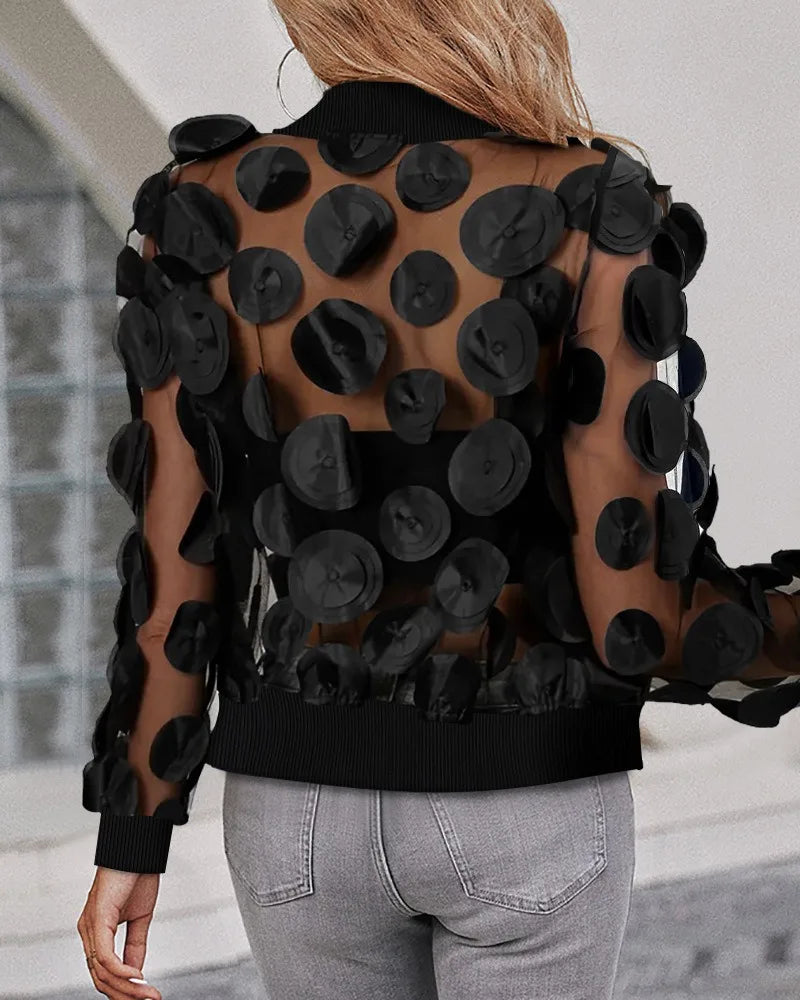 Damenjacke aus transparentem Mesh