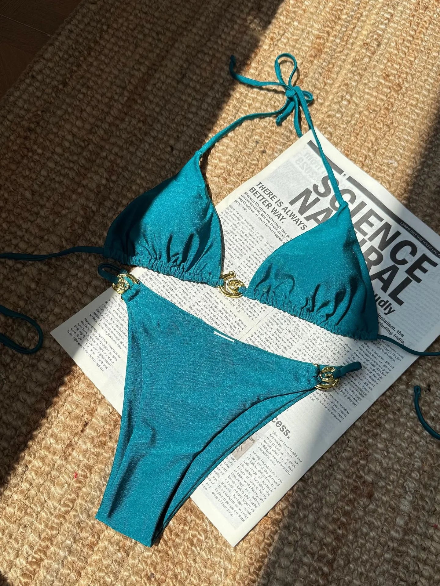 Micro-Bikini mit Metallring-Verzierung