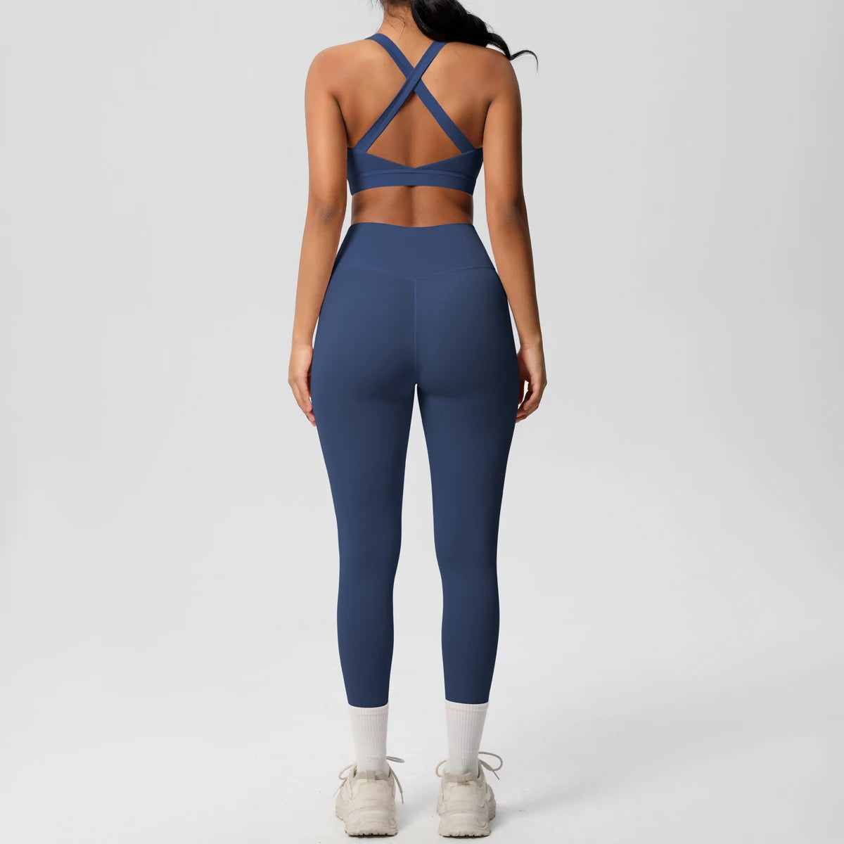 2er-Set Damen Patchwork Yoga-Set – Top & Leggings