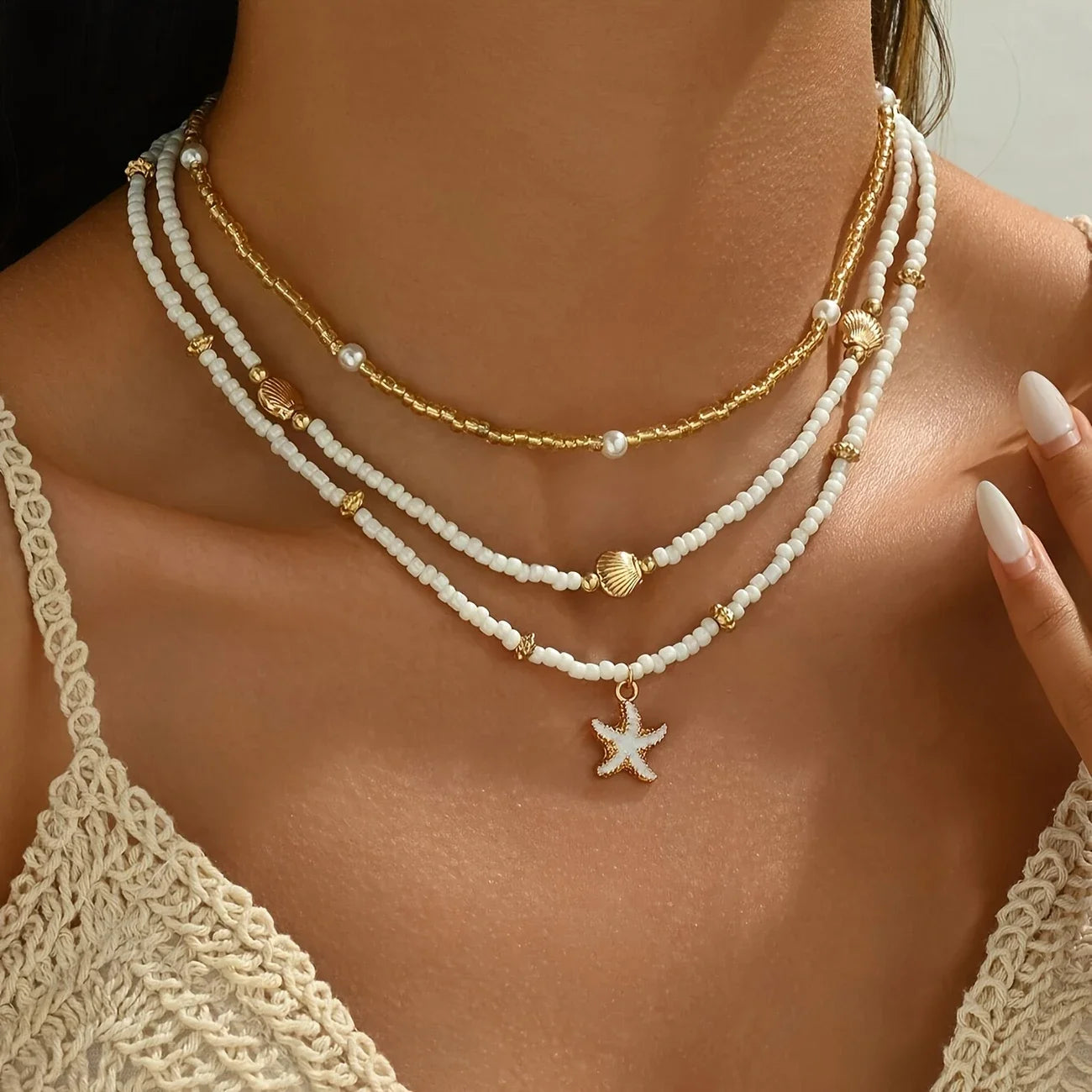 Bohemian Handmade Bead Stacked Choker