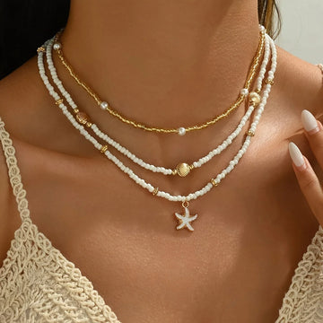 Bohemian Handmade Bead Stacked Choker