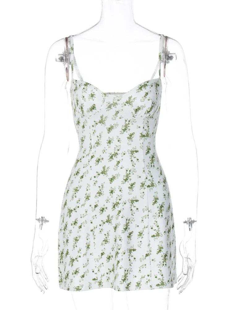 Ärmelloses Bodycon-Minikleid mit Blumenmuster