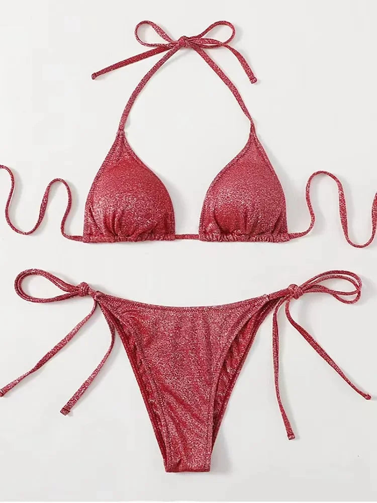 2-teiliges Glanz-Bikini-Set