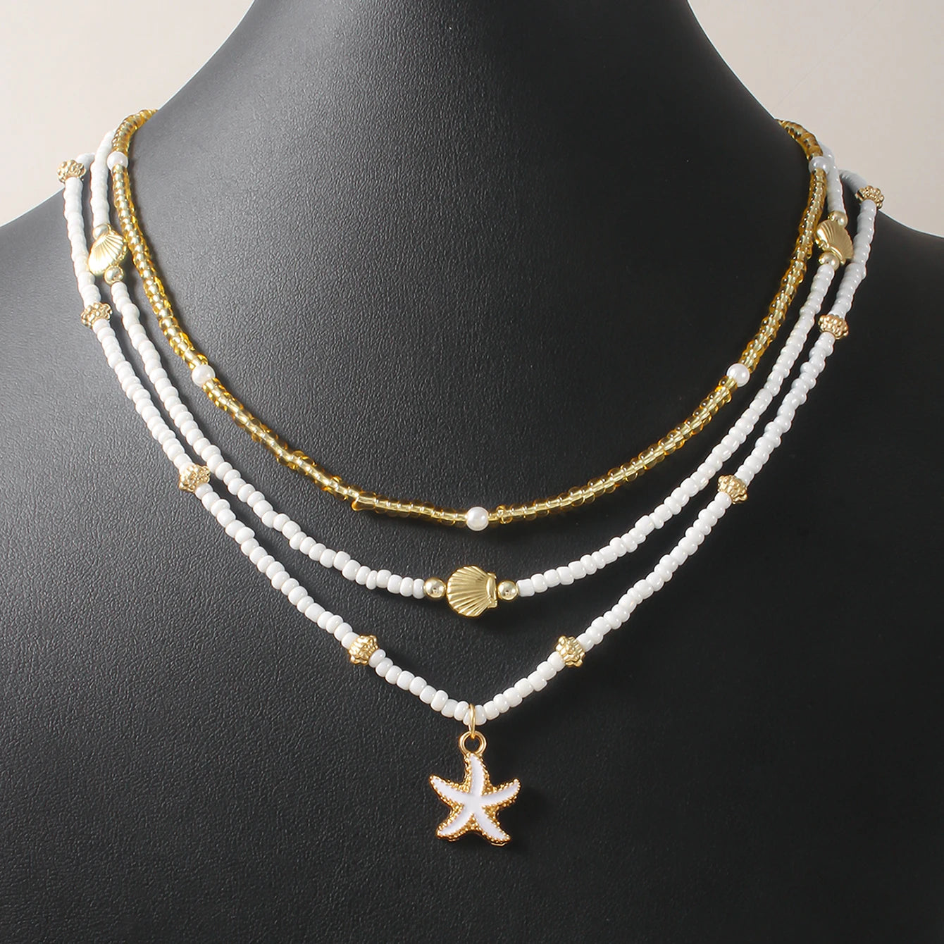 Bohemian Handmade Bead Stacked Choker