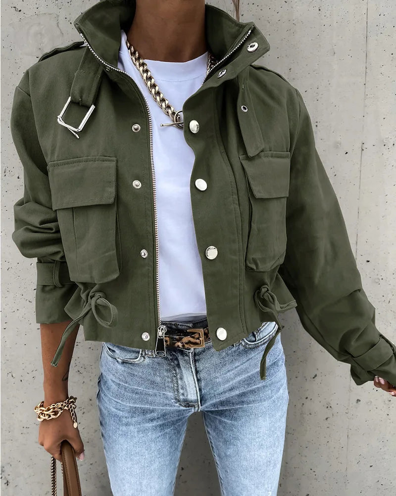 Y2K Damen-Jacke mit Kragen