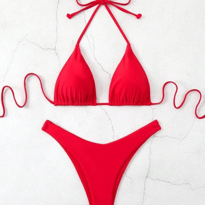Halterneck-String-Bikini-Set