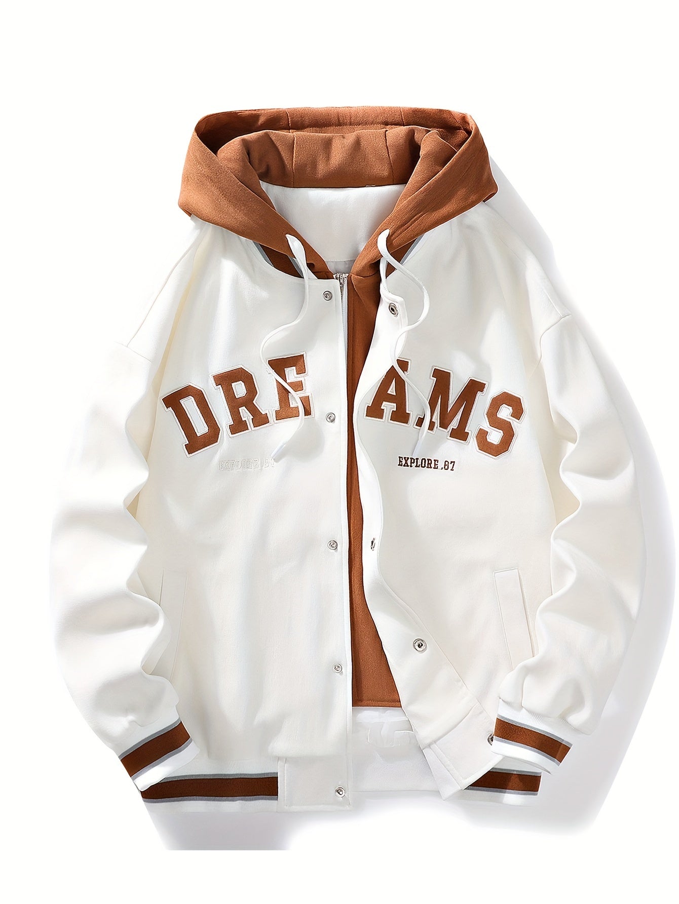 Herren Collegejacke – Street Style mit Kapuze & Print
