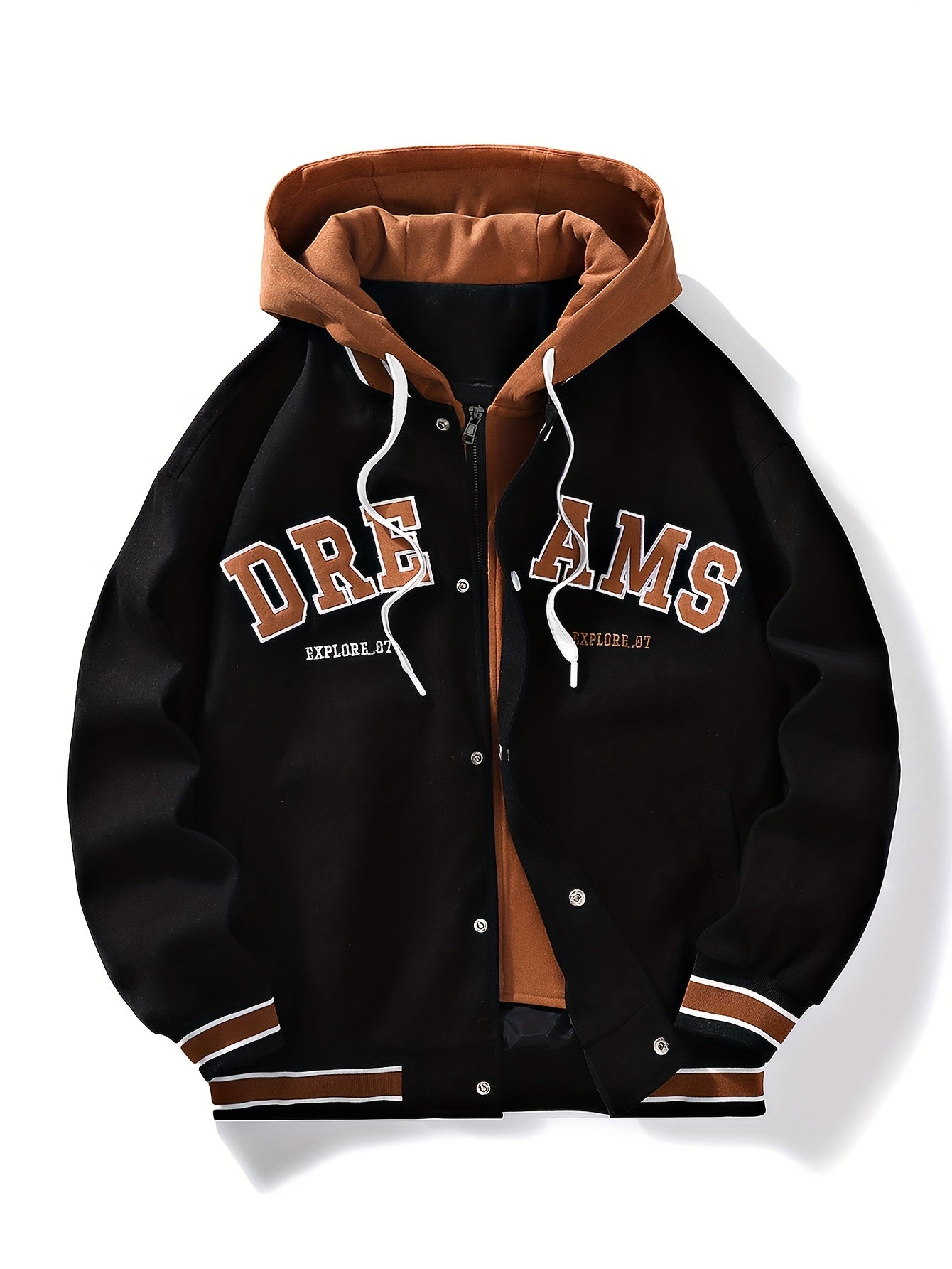 Herren Collegejacke – Street Style mit Kapuze & Print