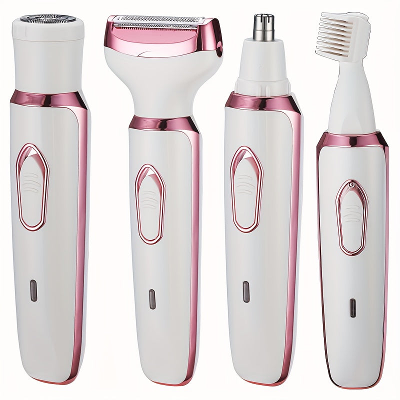 4-in-1 Damenrasierer Set – USB Ladbar & Sanft für Intimbereich, Gesicht & Beine