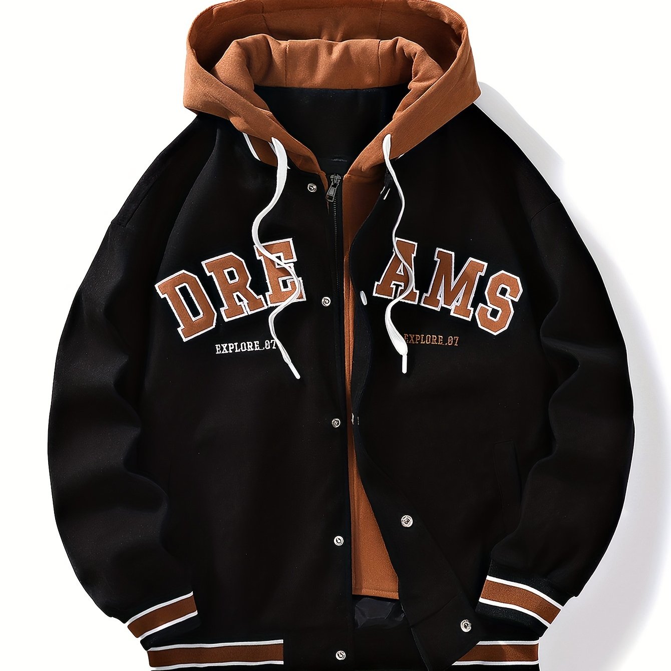 Herren Collegejacke – Street Style mit Kapuze & Print