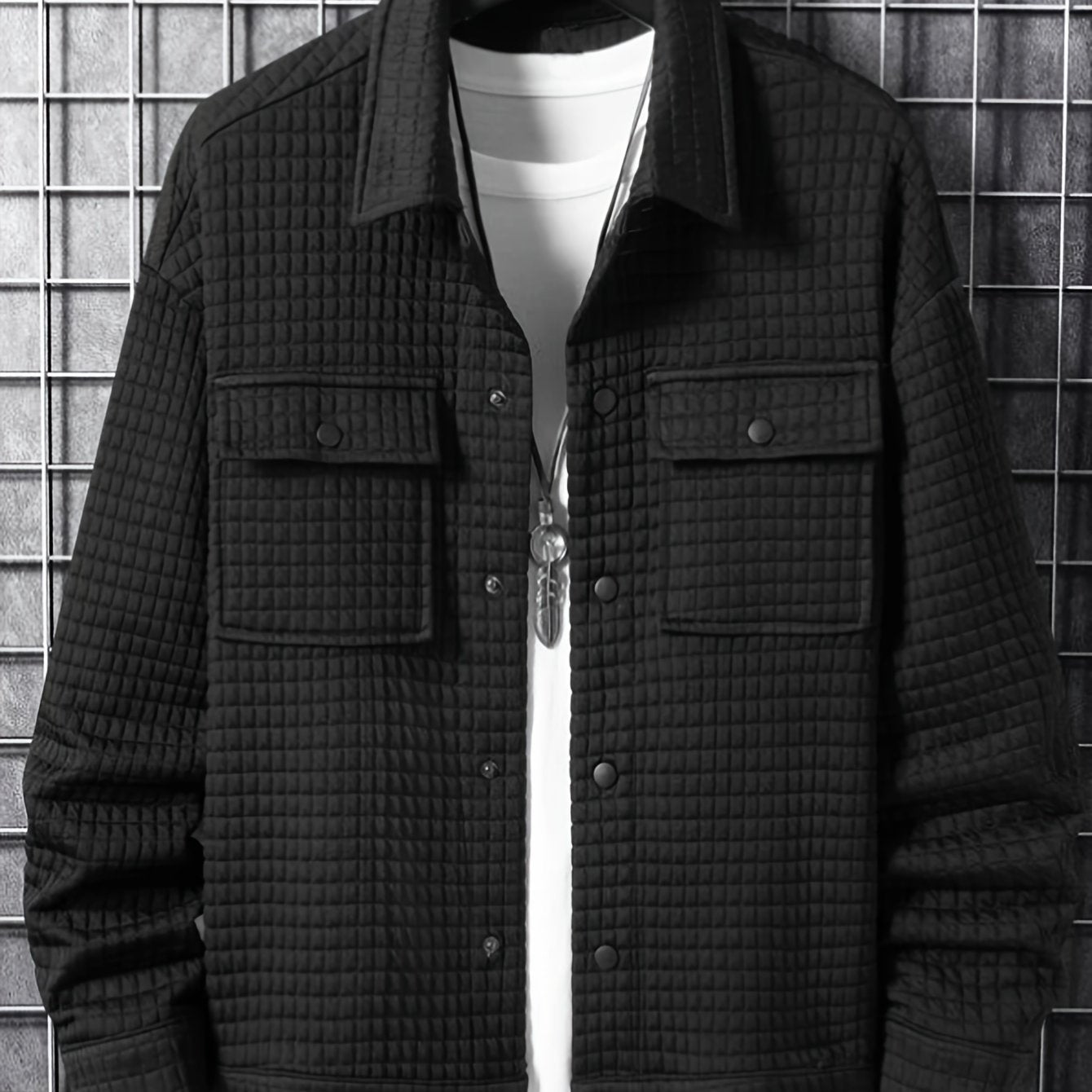 Herren Übergangsjacke – Einfarbig, Lockerer Schnitt & Trendy Design