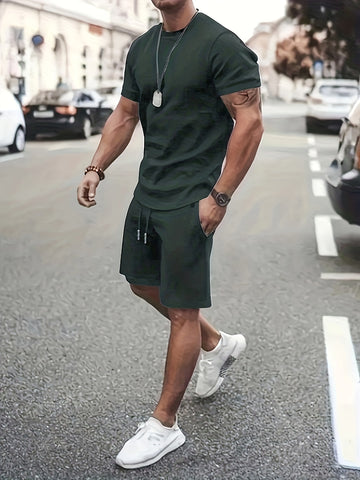 2-Teiler Sommeroutfit Herren – Muskelshirt & Shorts im Sportlichen Look