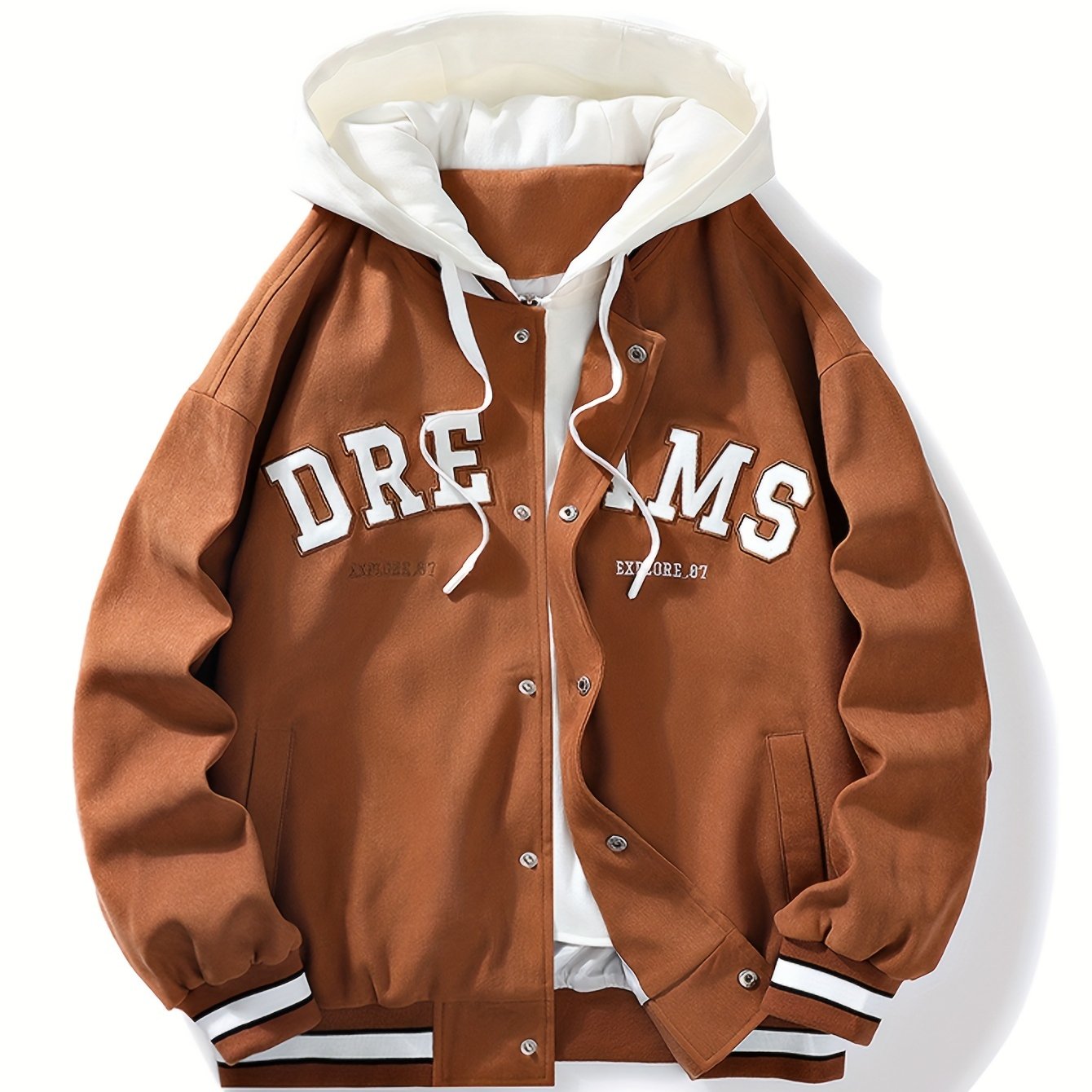 Herren Collegejacke – Street Style mit Kapuze & Print