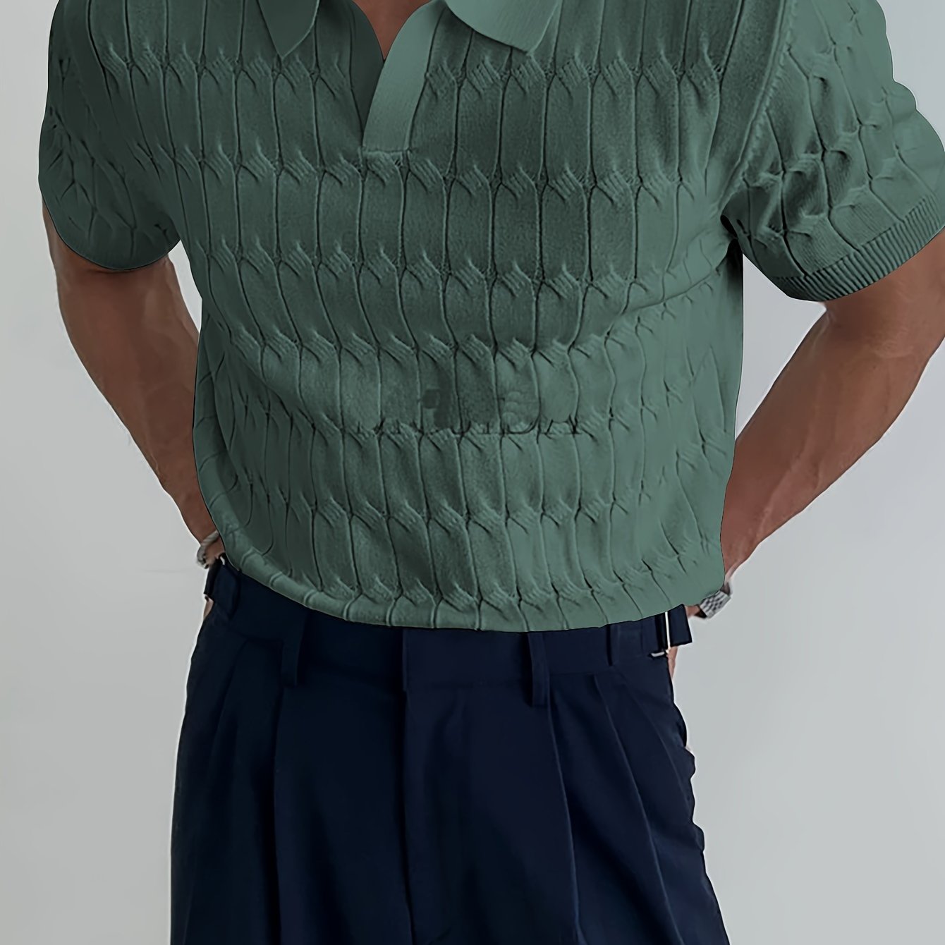 Klassischer Herrenstrick – Atmungsaktives Poloshirt mit Kragen