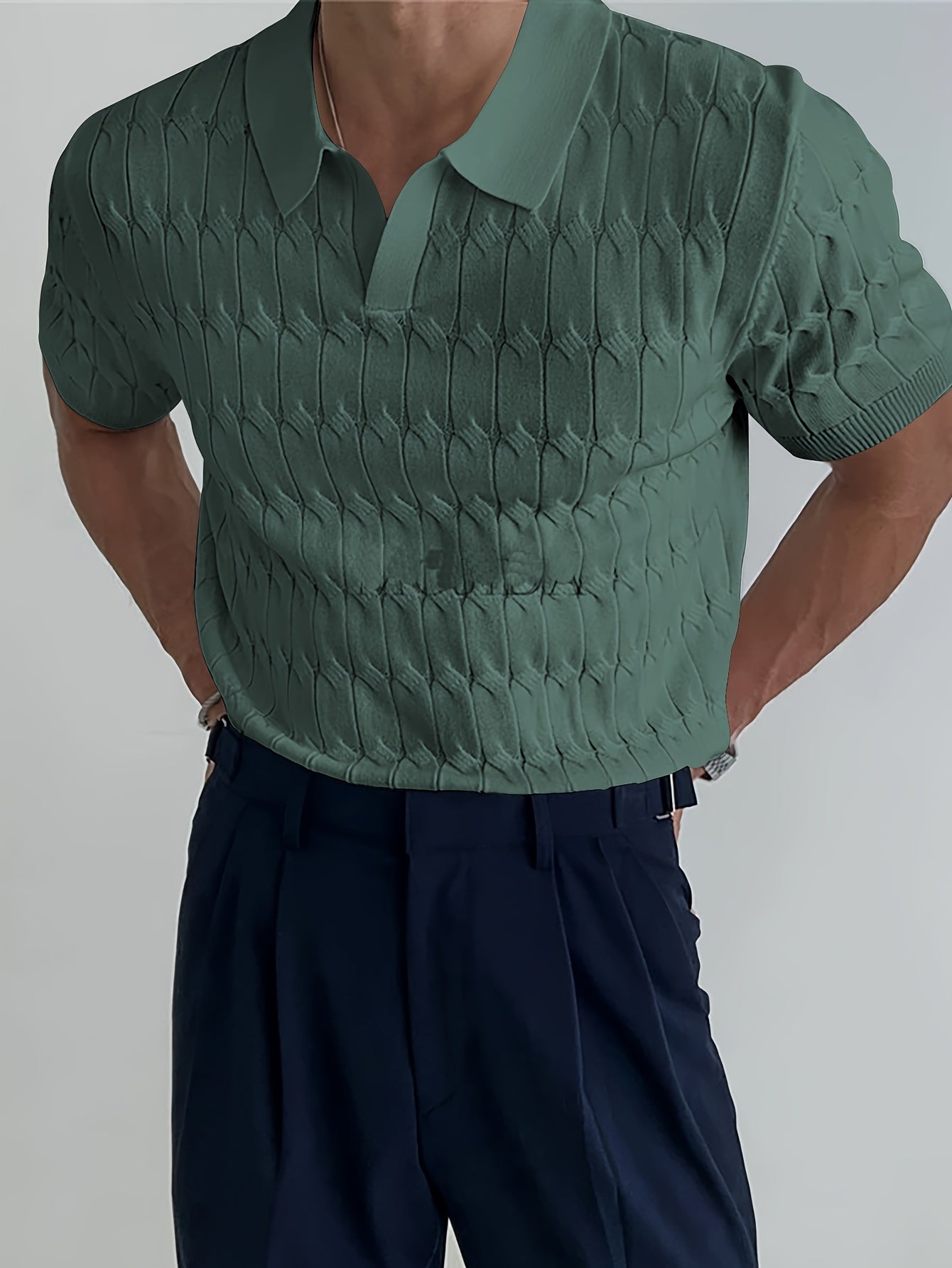 Klassischer Herrenstrick – Atmungsaktives Poloshirt mit Kragen