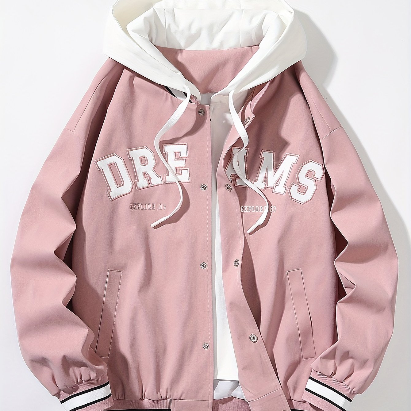 Herren Collegejacke – Street Style mit Kapuze & Print