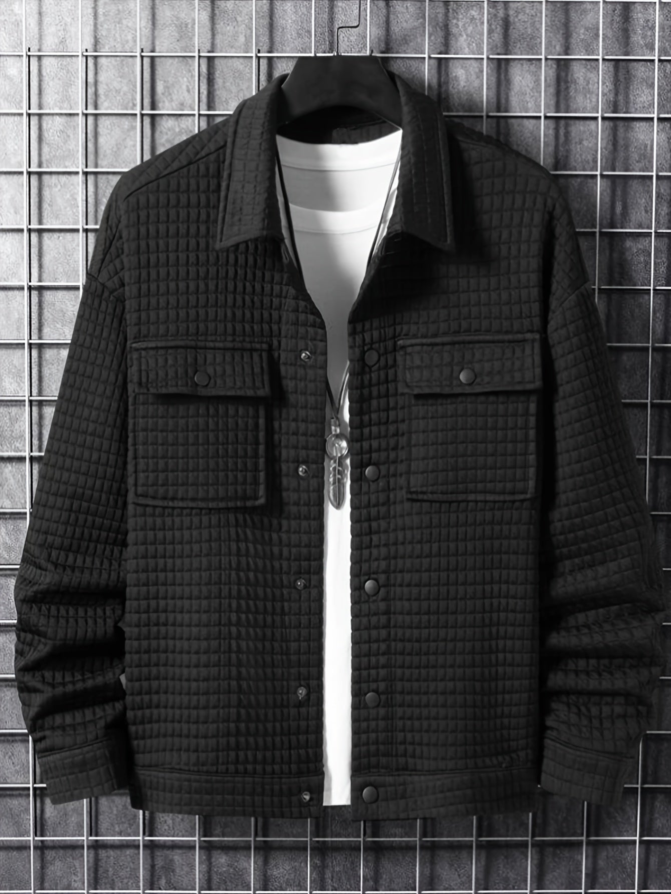 Herren Übergangsjacke – Einfarbig, Lockerer Schnitt & Trendy Design